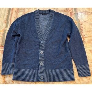 Allbirds Mens Cardigan Sweater Blue Merino Wool Knitted V-Neck Button Front  L